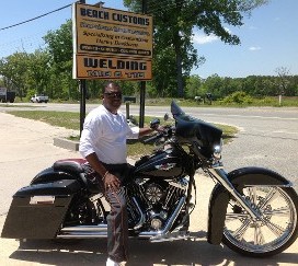 Man on a Black Motorcycle in Myrtle Beach, SC Man on a Black Motorcycle in Myrtle Beach, SC